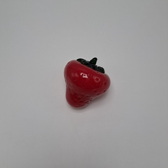 Hand Blown Art Glass Strawberry Vintage Paperweight - Picture 1 of 11